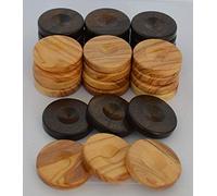 Manopoulos 30 Olive Backgammon Checkers - Chips 1.4 Inches