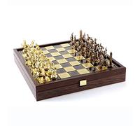 Manopoulos Greek Mythology Chess Set - Brass&Copper - Wooden Case Brown Board