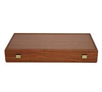 Manopoulos Traditional Mahogany Wood Backgammon Set - Red White Checkers