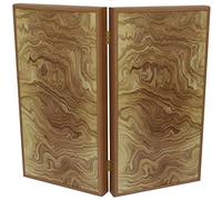 Manopoulos Traditional Olive Wood Backgammon Set - Olive Wood Checkers