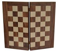 Manopoulos Traditional Walnut Wood Backgammon-Chess Set - Olive Checkers