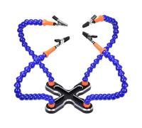 Manos auxiliares de soldadura, 4 brazos que ayudan a las manos, base antideslizante, soporte para placa de circuito con clips de cocodrilo para electrónica, manualidades, taller