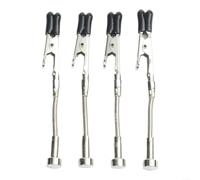 Manos de ayuda para soldar, 2/4 brazos de metal flexibles con clips de cocodrilo, tercera mano para soporte de PCB, reparación electrónica, joyería, soldadura, plata, 105 mm (4 piezas)