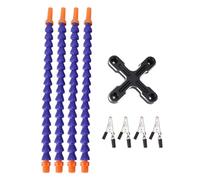 Manos de ayuda para soldar con 4 brazos flexibles, base de aleación de aluminio, herramienta de tercera mano con 4 clips para soldar, ensamblar, hacer joyas y reparación electrónica (negro)