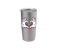 Manos De Dibujos Animados Formando Corazón Azerbaiyán Vaso térmico de acero inoxidable de doble pared