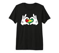 Manos De Dibujos Animados Formando Corazón Bandera Guayana Camiseta Premium