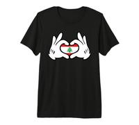 Manos De Dibujos Animados Formando Corazón Bandera Líbano Camiseta Premium