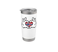Manos De Dibujos Animados Formando Corazón Bandera Noruega Vaso térmico de acero inoxidable de doble pared
