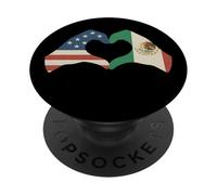 Manos Formando Corazón Medio Americano Medio Mexicano USA México PopSockets PopGrip Adhesivo