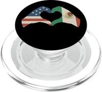 Manos Formando Corazón Medio Americano Medio Mexicano USA México PopSockets PopGrip para MagSafe