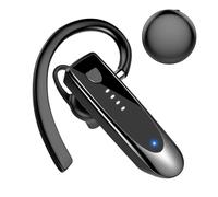 Manos Libres Auricular Bluetooth V5.4 con Doble Micrófono, Reducción de Ruido ENC y CVC8.0, 25H de Conversación, 180H en Espera, Manos Libres Oreja para Conducir, Negocios y Oficina, Rojo (Negro)