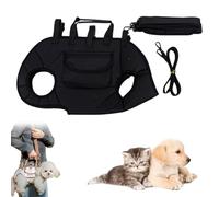 Manos Libres Hombro Yorkie Carrier, Sling Perro Carrier, Perro Arnés De Elevación De Cuerpo Completo para Perros Pequeños, Correas De Chaleco Respirable Ajustable (Negro,S)