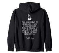 Manos orando y versículo bíblico Salmo 16:11 Sudadera con Capucha