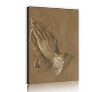 Manos orantes por Alberto Durero Impresión de póster Pintura al óleo retro Cuadros de arte mural para la decoración de la sala de estar Decoración rústica del comedor 40x25cm Marco interior