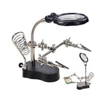 Manos Para Soldar - Soporte Con Lupa | Herramienta Ajustable Con Luz LED Y Pinzas Para Prácticas De Soldadura Reparación Electrónica Joyería Prácticas Educativas Pruebas De