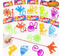 Manos Pegajosas Juguete, Mano Pegajosa Niños, Halloween Manos Locas, Manos Pegajosas Cumpleaños, Manos Pegajosas, para Halloween Cumpleaños Infantiles Artículos Fiesta, Color al Azar (48 PCS)