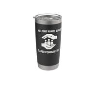 Manos que ayudan a construir una comunidad más segura | Regalo del Día de los Derechos Humanos Vaso térmico de acero inoxidable de doble pared