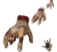 Manos que caminan y suenan de Halloween, activadas por tacto y sonido con música espeluznante, realista de Halloween, zombi, manos arrastradas, accesorio de terror para casa embrujada, decoración de