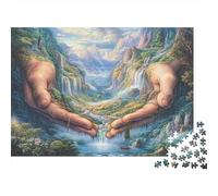 Manos Que sostienen el Valle Rompecabezas 1000 Piezas Ilustrados Juego Difícil Adultos Familia Regalo Hombre Mujer Navidad DIY Papel 38x26cm/1000pcs