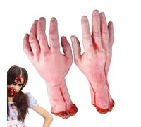 Manos Sangrientas De Halloween - Accesorios Falsos Cortados, Decoraciones De Miedo Realistas Con Efecto De Sangre, Accesorios De Terror Macabras Para El Diseño De Fiesta | Decoraciones De Miedo Para