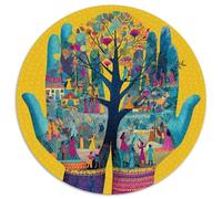 Manos sosteniendo un árbol, Colorida ilustración 2D,Rompecabezas para Adultos 1000pcs (67.5x67.5cm),Juegos De Desafío De