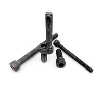 Manoud 10 Uds. M1.6 M2 M2.5 M3 M4 M5 M6 M8 Grado Negro 12,9 Acero DIN912 hexágono Cabeza Hueca Perno Tornillo Longitud 2-80mm(80mm,M5 10pcs)
