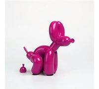 MANQILE 22 cm Globo Perro Estatua Resina Animal Escultura decoración del hogar Globo Perro Resina artesanía Oficina Decoración Azul Rojo
