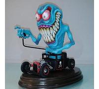 MANQILE Angry Big Mouth Monster Driving Estatua Rata Fink figuritas de Halloween artesanía de Resina de Halloween Escultura decoración del hogar Ornamento