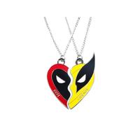 Manqyi 2 Piezas Collar de Wolverine, Collares Corazon Partido, Collares de la Amistad, Juego de Collares con Colgante, Uego de 2 Colgantes de Metal para Mejores Amigos, Regalo Para Mejores Amigos