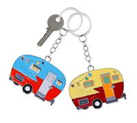 Manqyi 2 Piezas Llaveros de Caravana, Anillo de Llavero Retro, Llaveros Pareja,Llavero de Metal, Caravan Llavero,Llavero de Coche, Colgante Llavero de Accesorios de Coche para Hombre Mujer