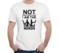 Mans I Am The King of Nerd Funny T Shirts 100% Cotton White XXL