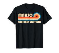 MANSO Surname Retro Vintage 80s 90s Birthday Reunion Camiseta