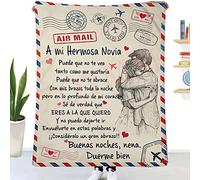 Manta acurrucada Manta Personalizada a mi Novia, el Novio para la Carta de Novia Manta de Correo aéreo de Aliento y Amor de Franela Manta de Vida para sofá Viaje Regalo,A Mi Novia Manta,130*150CM