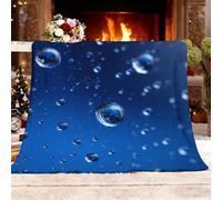 Manta Antiarrugas y Antiestática 100x130 cm Gotas De Agua DináMicas Polar Cama Super Suave y Caliente Fotos Personalizable Azul Manta Infantil Ligera para sofá y,Dormitorio,Oficina