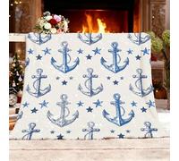 Manta Antiarrugas y Antiestática 150x200 cm Retro Ancla Elementos Polar Cama Super Suave y Caliente Fotos Personalizable Beige Manta Infantil Ligera para sofá y,Dormitorio,Oficina
