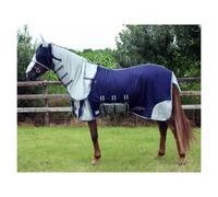Manta antimoscas para caballos con cubrecuellos y gorro QHP 105 cm (Longueur totale : 145 cm)