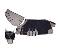 QHP Manta Antimoscas con Cuello y Capucha, Azul - 145 cm QHP