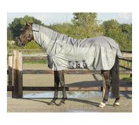 Manta antimoscas para caballos de cuello alto QHP Combo 145 cm (Longueur totale: 195 cm)