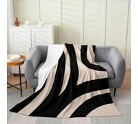 Manta Arte Abstracto 60x120 cm Manta Polar de Franela Lineas Negras para Sofa y Cama, Mantas Ligeras, Caliente y Transpirable, Todas Las Estaciones a-1610
