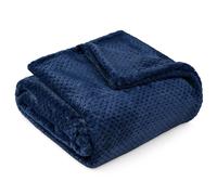 Manta azul marino PAVILIA para sof?, cama doble, manta de vell?n suave para sof?, silla, manta con textura de gofre difusa, acogedora, c?lida y ligera