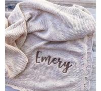 Manta Bebe Personalizada Con Nombre,manta Personalizada Bebe,manta Bebe Personalizada Blanca, (Orange,Embroidered name)