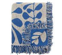Manta Bloomingville NEVINE Azul Crema Patrón Floral 160x130 cm
