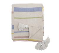 Manta Bloomingville PONTINO Natural Rayas De Colores 160x130 cm Plaid