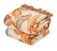 Manta bohemia para cama, 100 % algodón, ultra suave, de lujo, rústico, para otoño, decoración de granja, manta para sala de estar, sofá, silla (tulipán bohemio, 200 x 230 cm)