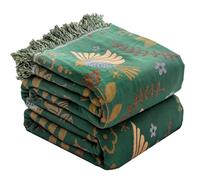 Manta boho para cama - 100% algodón ultra suave rústico edredón - pájaro estampado floral granja decoración edredón, 200 × 230 cm todas las temporadas rústico tiro para sofá silla