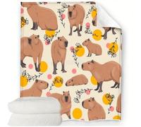 Manta Bonita de Franela Suave con Diseño de Capybara para Sofá, Cama, Funda de Sofá, Silla - Gran Regalo para Amigos, Hombres y Mujeres