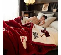 Manta Bonita De Piel Sintética Cama Sofá, Manta Decorativa De Felpa, Larga Y Esponjosa, Cómoda Manta De Forro Polar, Manta Reversible Gruesa Y Cálida para Invierno,N,180×220cm3kg