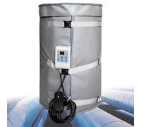 Manta Calefactora Anticongelante Para Tambor 55 Galones/200L IBC Con Termostato 0-120°C, Calentador Impermeable Para Protección De Líquidos Industriales En Invierno(Grey)