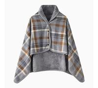Manta cálida para silla de ruedas, poncho de lana resistente al viento, chal, cubierta cálida y acogedora para la parte inferior del cuerpo para personas mayores, accesorio para(Gray)