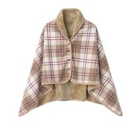 Manta cálida para silla de ruedas, poncho de lana resistente al viento, chal, cubierta cálida y acogedora para la parte inferior del cuerpo para personas mayores, accesorio para(Beige)